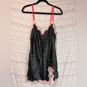 Victoria's Secret Polka Dot lace trim nightie slip
